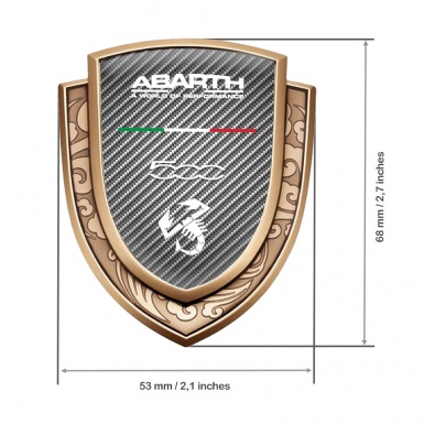 Fiat Abarth Emblem Badge Gold Light Carbon White Scorpion Edition