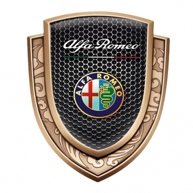 Alfa Romeo Emblem Trunk Badge Gold Dark Grate Classic Logo Edition