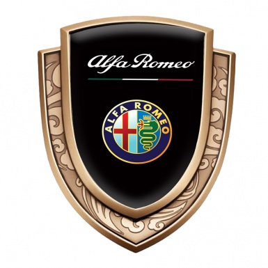 Alfa Romeo Emblem Trunk Badge Gold Black Base Classic Logo Edition