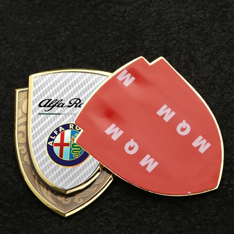 Alfa Romeo Emblem Ornament Gold White Carbon Colorful Logo Design