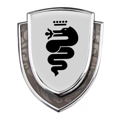 Alfa Romeo Bodyside Emblem Self Adhesive Silver Grey Base Big Logo Edition