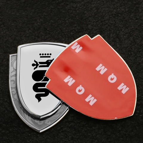 Alfa Romeo Bodyside Emblem Self Adhesive Silver Grey Base Big Logo Edition