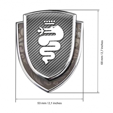 Alfa Romeo Emblem Trunk Badge Silver Light Carbon White Logo Edition
