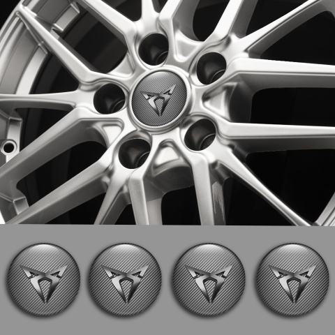 Seat Cupra Stickers for Wheels Center Caps Light Carbon Metallic Edition