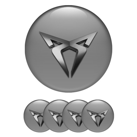Seat Cupra Emblem for Center Wheel Caps Dark Grey Metallic Logo