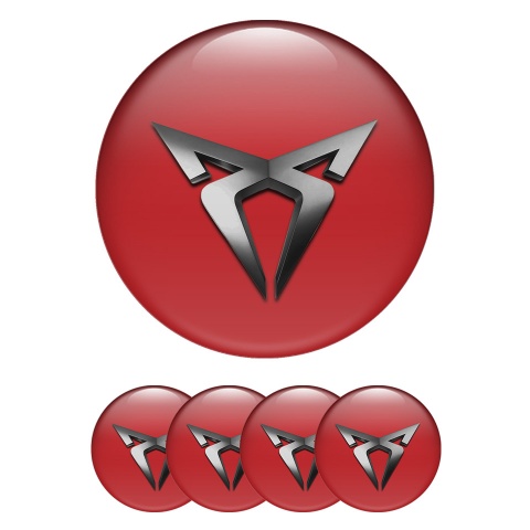 Seat Cupra Emblem for Center Wheel Caps Red Background 3D Edition