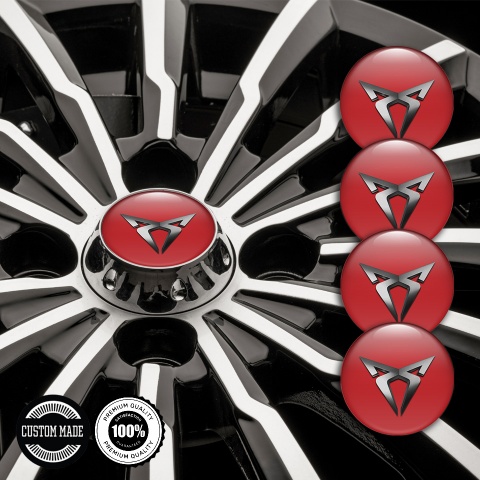 Seat Cupra Emblem for Center Wheel Caps Red Background 3D Edition