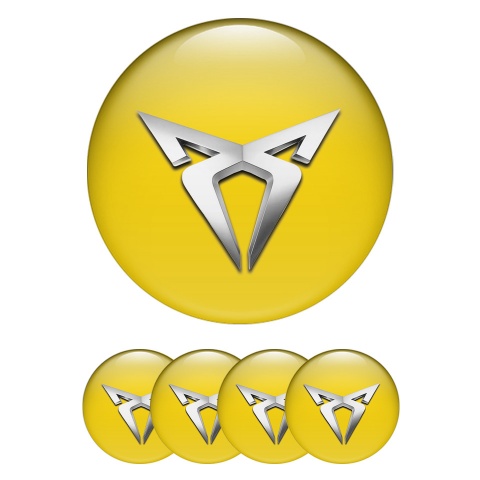 Seat Cupra Emblem for Center Wheel Caps Yellow Base Light Logo Motif