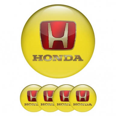 Honda Stickers for Wheels Center Caps Yellow Gold Logo Edition