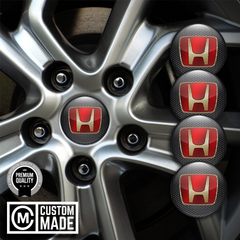 Honda Stickers for Wheels Center Caps Metallic Grate Gold Gradient Logo