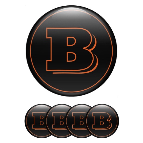 Mercedes Brabus Emblems for Wheel Center Caps Orange