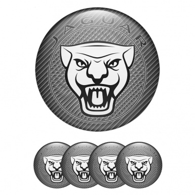Jaguar Wheel Stickers for Center Caps Light Carbon White Symbol Edition
