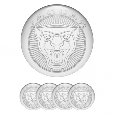 Jaguar Emblems for Center Wheel Caps White Base Transparent Outline Logo