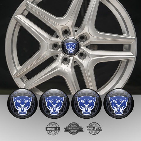 Jaguar Center Wheel Caps Stickers Black Base Blue White Logo