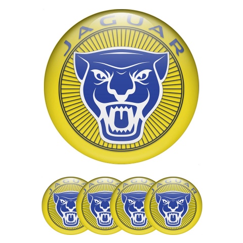Jaguar Center Caps Wheel Emblem Yellow Base Blue White Variant