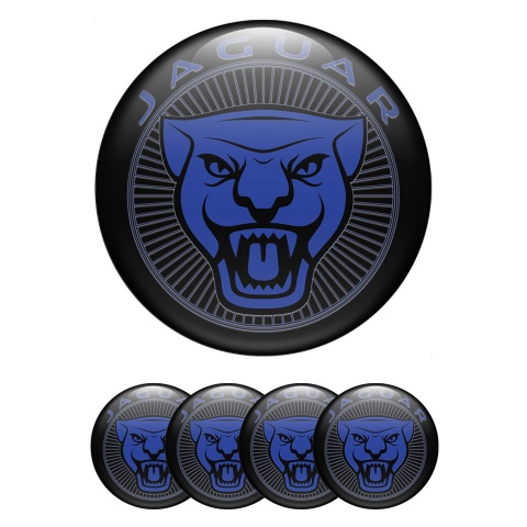 Jaguar Stickers for Wheels Center Caps Dark Blue Black Logo