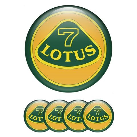 Lotus Emblem for Wheel Center Caps Green Ring Yellow Logo Design
