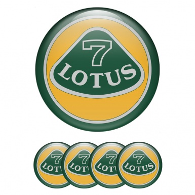 Lotus Emblem for Center Wheel Caps Green Ring Grey Logo Design
