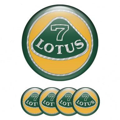 Lotus Emblems for Center Wheel Caps Green Ring White Carbon Logo