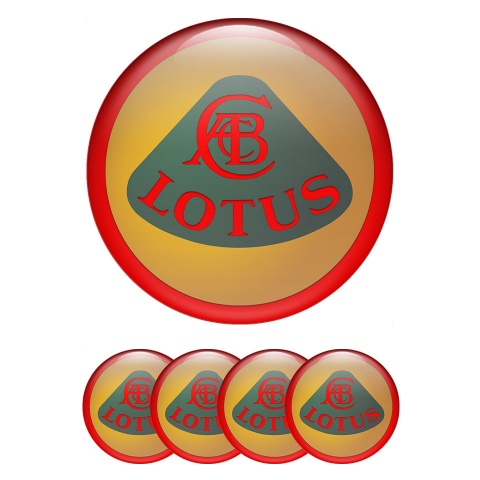 Lotus Silicone Stickers for Center Wheel Caps Red Ring Motif Design
