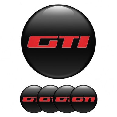 Peugeot Emblem for Center Wheel Caps Black Base Red GTI Edition