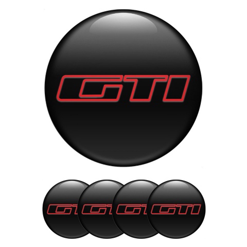 Peugeot Wheel Emblem for Center Caps Black Fill GTI Contour Design