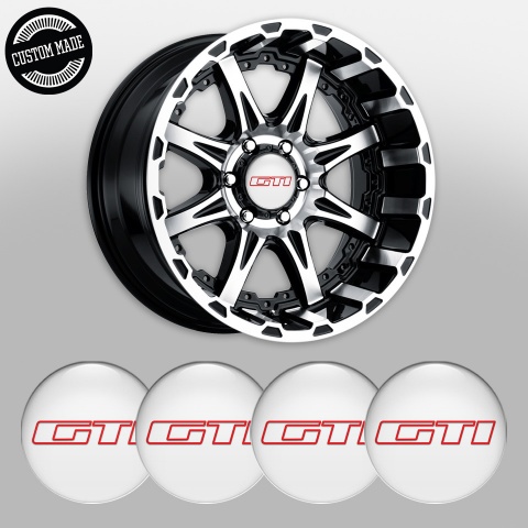 Peugeot Stickers for Wheels Center Caps White Fill GTI Contour Design 