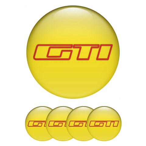 Peugeot Emblem for Center Wheel Caps Yellow Base GTI Contour Design