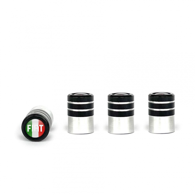 Fiat Valve Caps 4 pcs Italy Flag Silicone Sticker