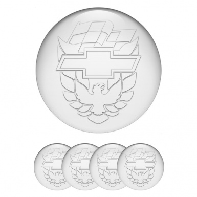 Pontiac Wheel Stickers for Center Caps Pearl White Firebird Logo