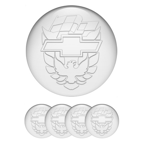Pontiac Wheel Stickers for Center Caps Pearl White Firebird Logo