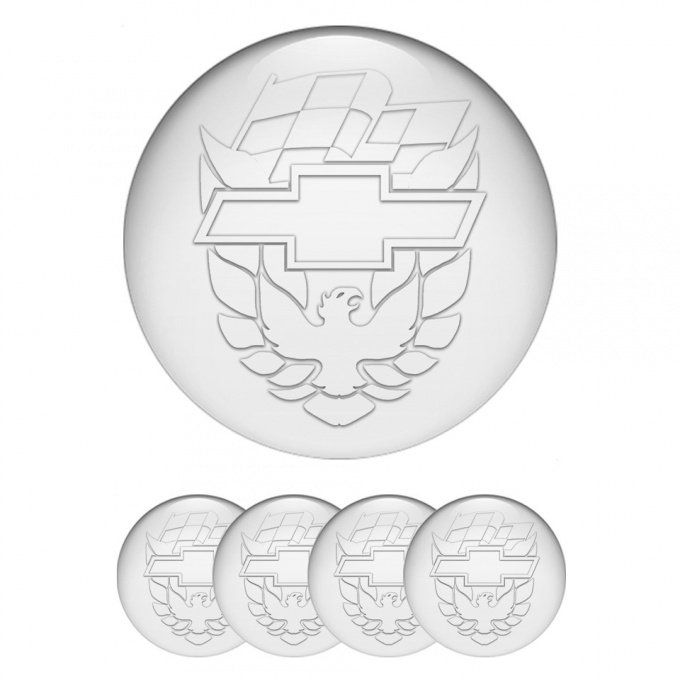 Pontiac Wheel Stickers for Center Caps Pearl White Firebird Logo