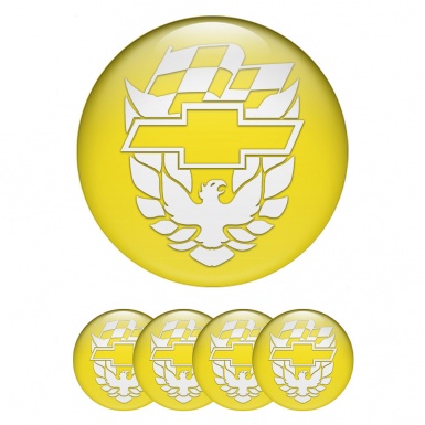 Pontiac Silicone Stickers for Center Wheel Caps Yellow White Firebird Edition