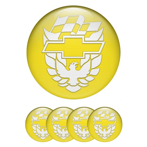 Pontiac Silicone Stickers for Center Wheel Caps Yellow White Firebird Edition