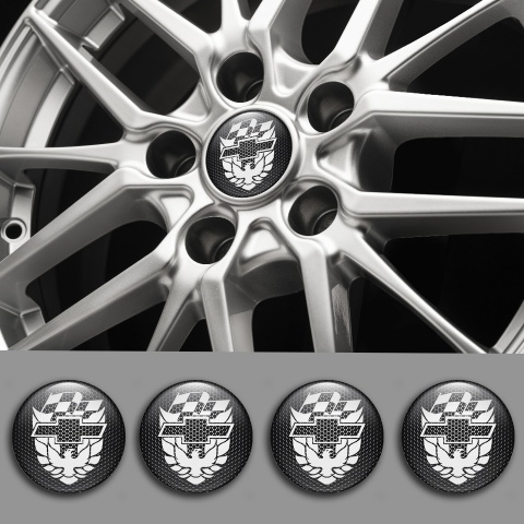 Mercedes Stickers for Wheels Center Caps Dark Grate White Firebird Logo