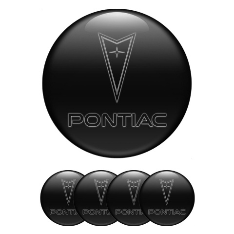 Pontiac Emblem for Wheel Center Caps Black Base Classic Logo Design