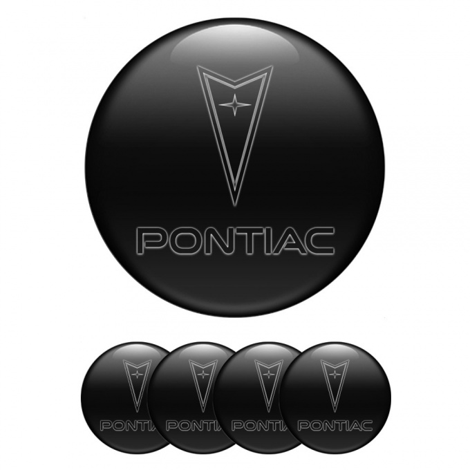 Pontiac Emblem for Wheel Center Caps Black Base Classic Logo Design