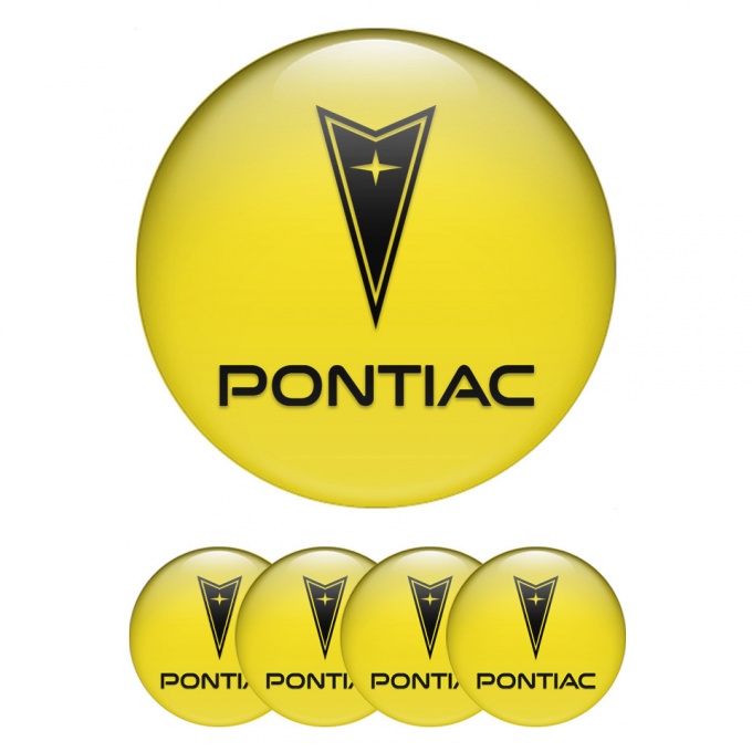 Pontiac Emblems for Center Wheel Caps Yellow Fill Classic Logo Edition