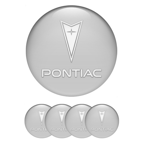 Pontiac Emblem for Center Wheel Caps Grey Fill Classic White Logo