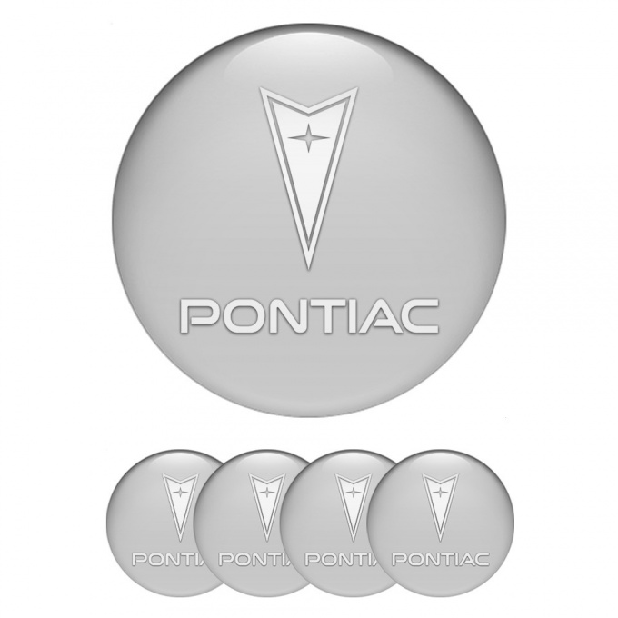 Pontiac Emblem for Center Wheel Caps Grey Fill Classic White Logo