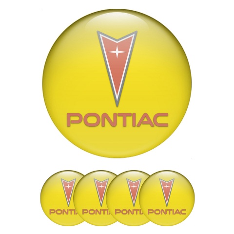 Pontiac Wheel Emblem for Center Caps Yellow Background Red Edition
