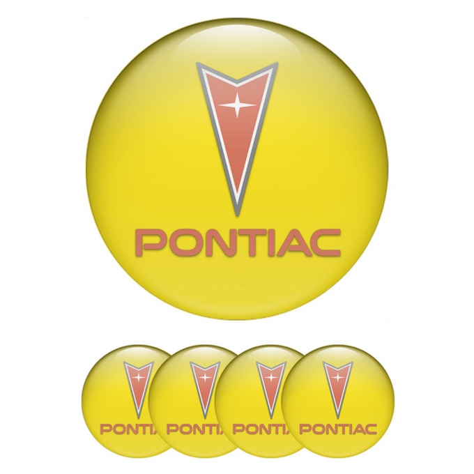 Pontiac Wheel Emblem for Center Caps Yellow Background Red Edition