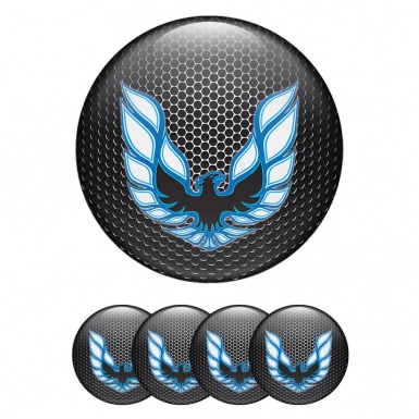 Pontiac Emblem for Wheel Center Caps Steel Grate Blue Firebird Logo