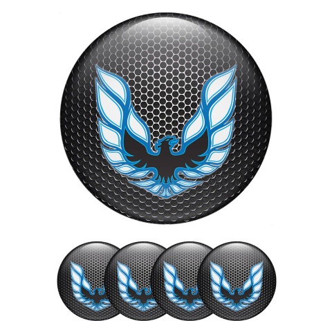 Pontiac Emblem for Wheel Center Caps Steel Grate Blue Firebird Logo