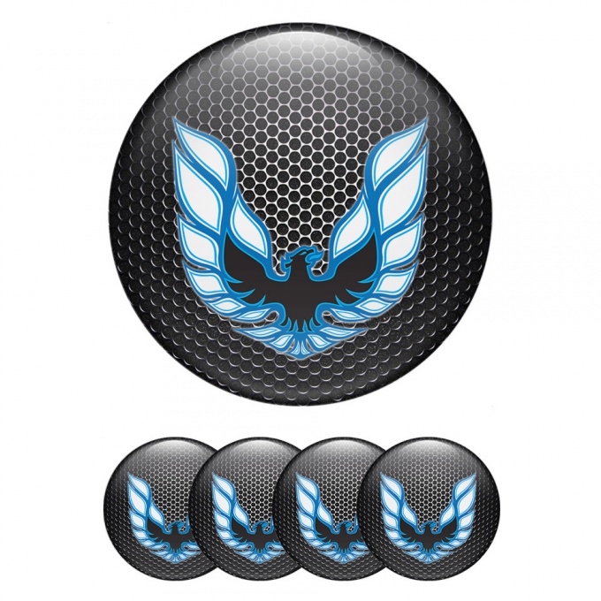 Pontiac Emblem for Wheel Center Caps Steel Grate Blue Firebird Logo