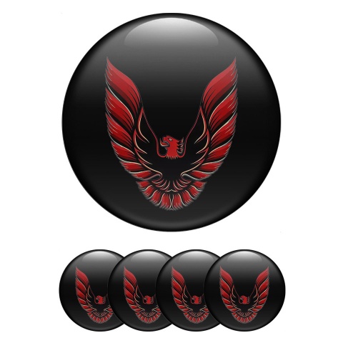 Pontiac Emblem for Center Wheel Caps Black Fill Red Firebird Art