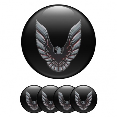 Pontiac Emblem for Wheel Center Caps Black Artistic Firebird Logo Design