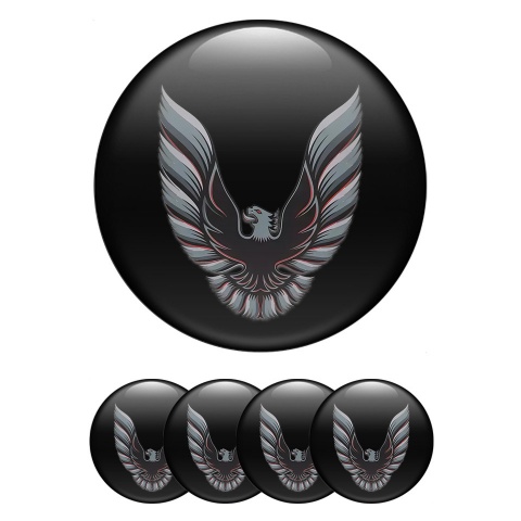 Pontiac Emblem for Wheel Center Caps Black Artistic Firebird Logo Design