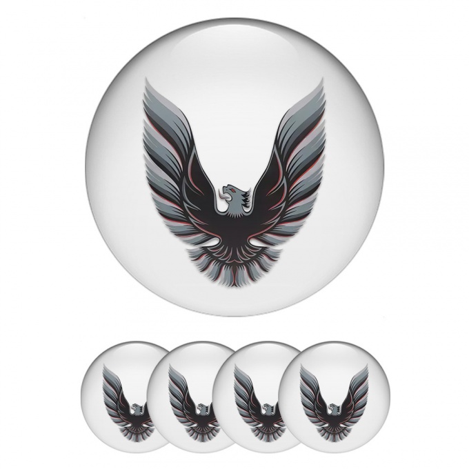 Pontiac Emblem for Center Wheel Caps White Artistic Firebird Logo Edition