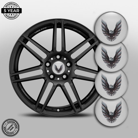 Pontiac Stickers for Center Wheel Caps Grey Artistic Firebird Edition